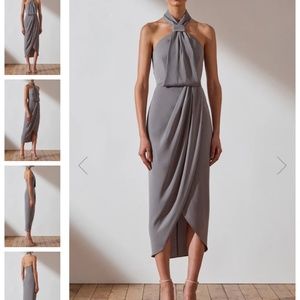 NWT Shona Joy Knot Draped Dress - Grey - Size 4